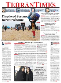 Displaced Syrians to Return Home, ISNA Reported
