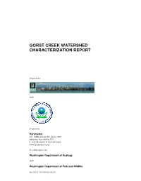 Gorst Creek Watershed Characterization Report