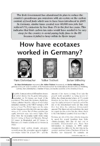 How Have Ecotaxes Worked in Germany?