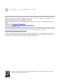 Music Perception and Cognition Research from 1983 to 2010: a Categorical and Bibliometric Analysis of Empirical Articles in Music Perception Author(S): Anna K