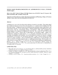 SINGLE DOSE PHARMACOKINETICS of AZITHROMYCIN in BALL PYTHONS (Python Regius)
