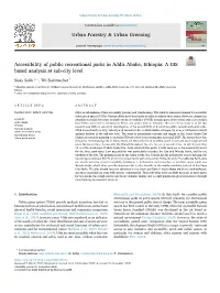 Accessibility of Public Recreational Parks in Addis Ababa, Ethiopia: a GIS Based Analysis at Sub-City Level