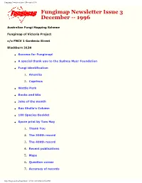 Fungimap Newsletter Issue 3 December 1996