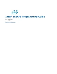 Intel® Oneapi Programming Guide