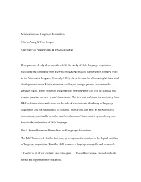 Minimalism and Language Acquisition