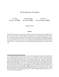 The Saving Glut of the Rich ∗
