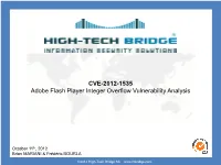 Adobe Flash Player Integer Overflow Vulnerability Analysis