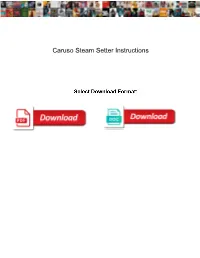 Caruso Steam Setter Instructions