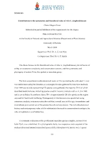 Contributions to the Systematics and Biocultural Value of Aloe L