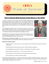 “Items of Interest”