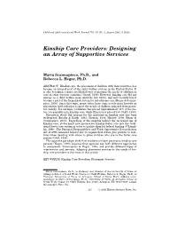 Kinship Care Providers: Designing an Array of Supportive Services