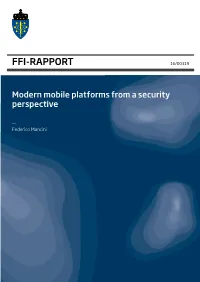 Modern Mobile Platforms from a Security Perspective