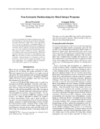 Non-Systematic Backtracking for Mixed Integer Programs