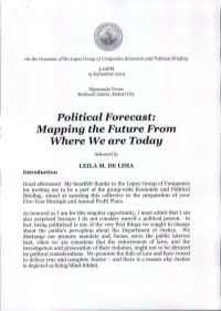 Political Forecast: Mapping the Future Front Where We Are Today