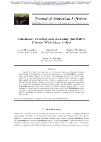 Polychrome: Creating and Assessing Qualitative Palettes with Many Colors