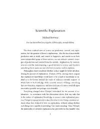 Scientific Explanation