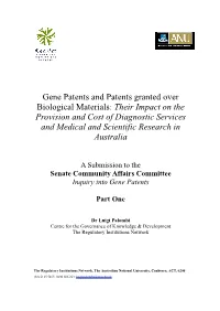 Submission: Inquiry Into Gene Patents