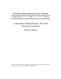 A Statement of Moral Purpose: the 1948 Genocide Convention