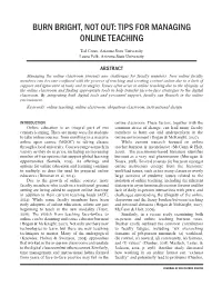 Burn Bright, Not Out: Tips for Managing Online Teaching