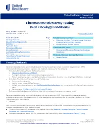 Chromosome Microarray Testing (Non-Oncology Conditions)