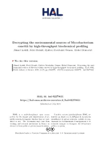 Decrypting the Environmental Sources of Mycobacterium Canettii by High-Throughput Biochemical Profiling