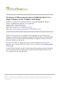 Goldstripe Darter) in a Single Tributary on the Periphery of Its Range Author(S): Virginia L.E