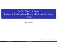 Liquidity, Part 2: Debt, Panics, and Flight to Quality: Lecture 6