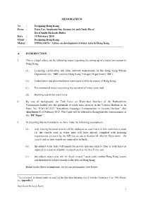 MEMORANDUM to : Designing Hong Kong from : Peter Lee, Stephanie Siu, Jeremy Or and Cindy Ha of Reed Smith Richards Butler Date