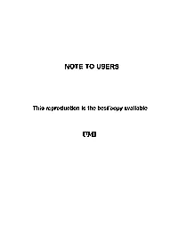 Note to Users