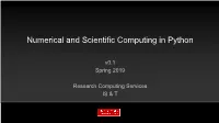 Numerical and Scientific Computing in Python