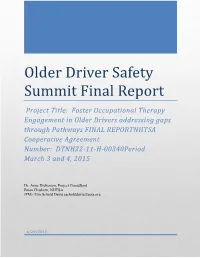Older Driver Safety Summit Final Report