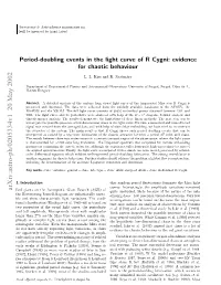 Period-Doubling Events in the Light Curve of R Cygni: Evidence For