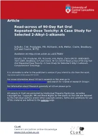 Read-Across of 90-Day Rat Oral Repeated-Dose Toxicity: 1 a Case