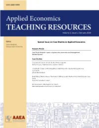 Special Issue on Case Studies in Applied Economics