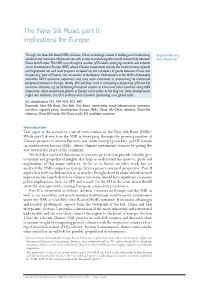 The New Silk Road, Part II: Implications for Europe