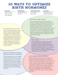 10 Ways to Optimize Birth Hormones