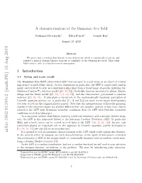 A Characterisation of the Gaussian Free Field