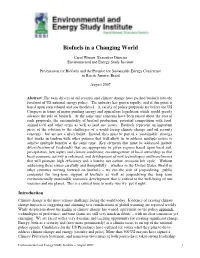 Biofuels in a Changing World