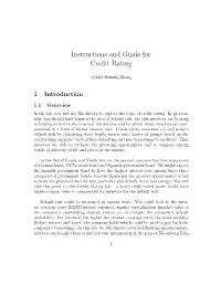 Instructions and Guide for Credit Rating