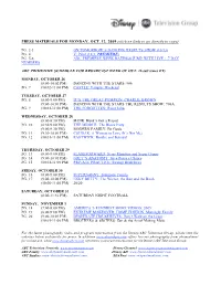 PRESS MATERIALS for MONDAY, OCT. 12, 2009 (Click on Links to Go Directly to Copy)