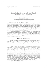 Some Reflections on Life and Death from the Old Testament