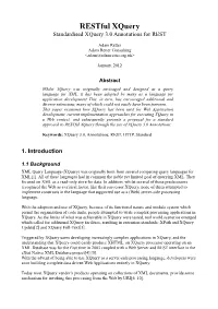Standardised Xquery 3.0 Annotations for REST