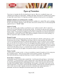 Types of Varnishes