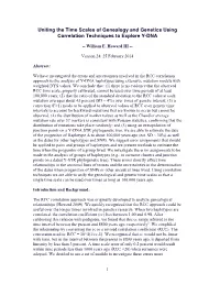 Uniting the Time Scales of Genealogy and Genetics Using Correlation Techniques to Explore Y-DNA