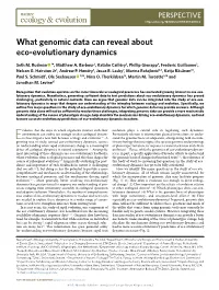 What Genomic Data Can Reveal About Eco-Evolutionary Dynamics