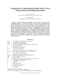 Comparison of Computational Results with a Low-G Nitrogen Slosh And