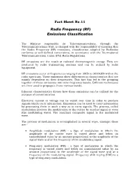 Fact Sheet No.11 Radio Frequency (RF) Emissions Classification