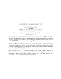 Geothermal Resources in Peru