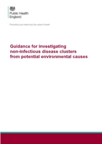 Guidance for Investigating Non-Infectious Disease Clusters from Potential Environmental Causes
