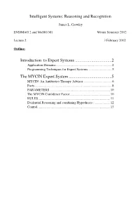 Introduction to Expert Systems, the MYCIN System